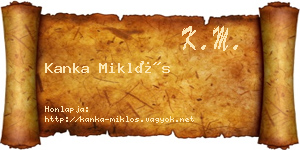 Kanka Miklós névjegykártya