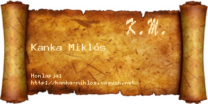 Kanka Miklós névjegykártya